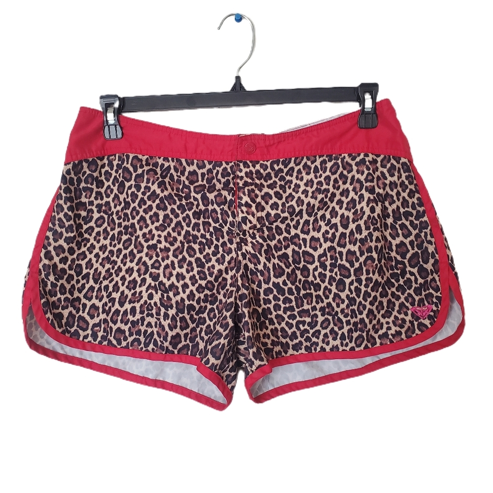 Y2K Roxy leopard print dolphin board shorts